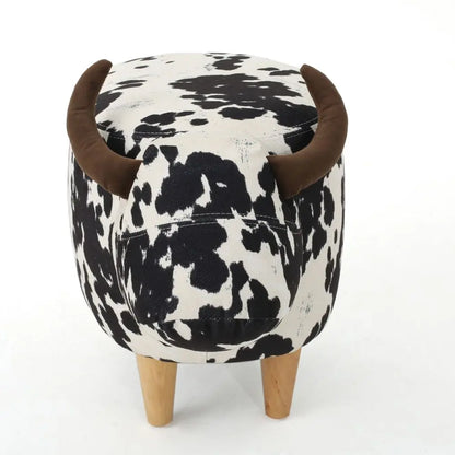 Cow Ottoman with Velvet Fabric in Two Colors