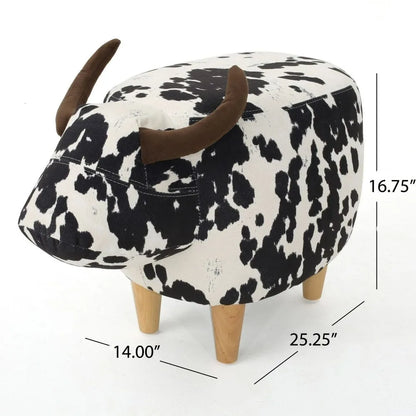 Cow Ottoman with Velvet Fabric in Two Colors