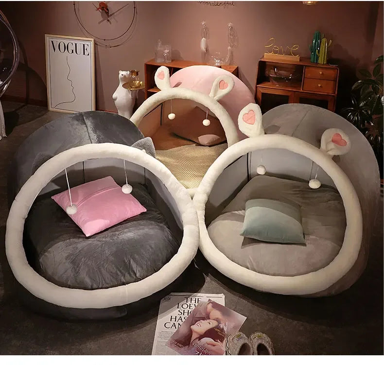 Cama Tienda de Peluche de Conejo Gigante para Dos Personas