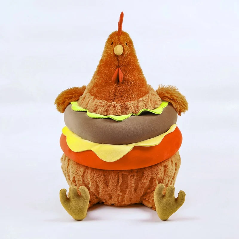 Cartoon Burger Chicken Plush Doll Pillow, 9-18" | 23-45 cm