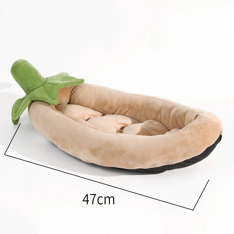 Vegetable-Shaped Pet Dog Bed | Kawaii Food-Themed Plush Sleeping Mat