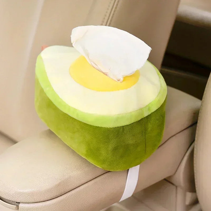 Porte-tissu en peluche pour voitures : Trois fruits
