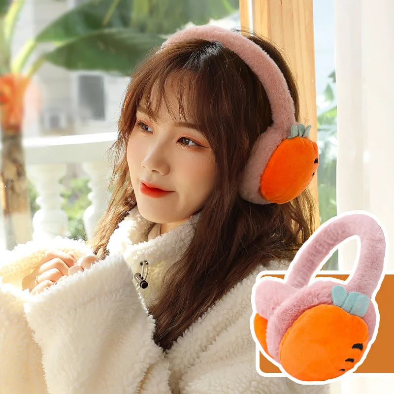 Auriculares de peluche de frutas y plantas para niños, 6 variedades