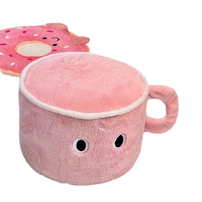 Cozy Cup Plush Footstool – Cute Coffee-Inspired Comfort