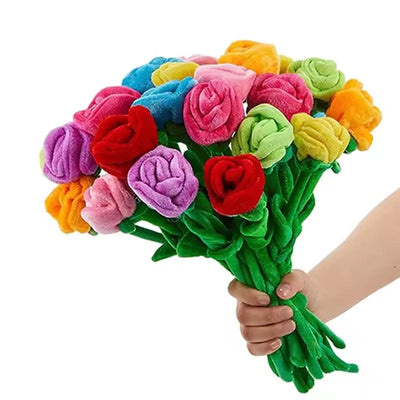 Stiel-Rosen-Plüschtiere, neun Farben, 13" | 32 cm