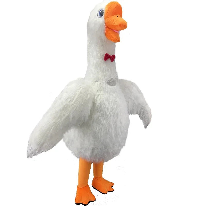Costume de cygne blanc en peluche gonflable