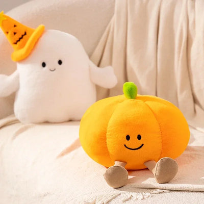 Halloween Pumpkin Ghost Plush Toy – Holiday Stuffed Plant Pillow