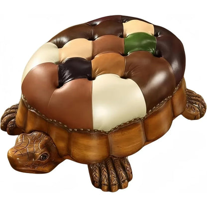 Bespoke Turtle Leather Ottoman, Five Colors