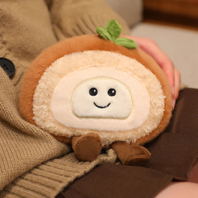 Kawaii Swiss Roll Plush Pillow | Stuffed Dessert Log Cake Toy, 4x6\" | 10x15 cm
