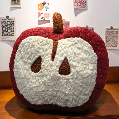 Stuffed Red Apple Plushie – Kawaii Fruit Toy & Room Ornament