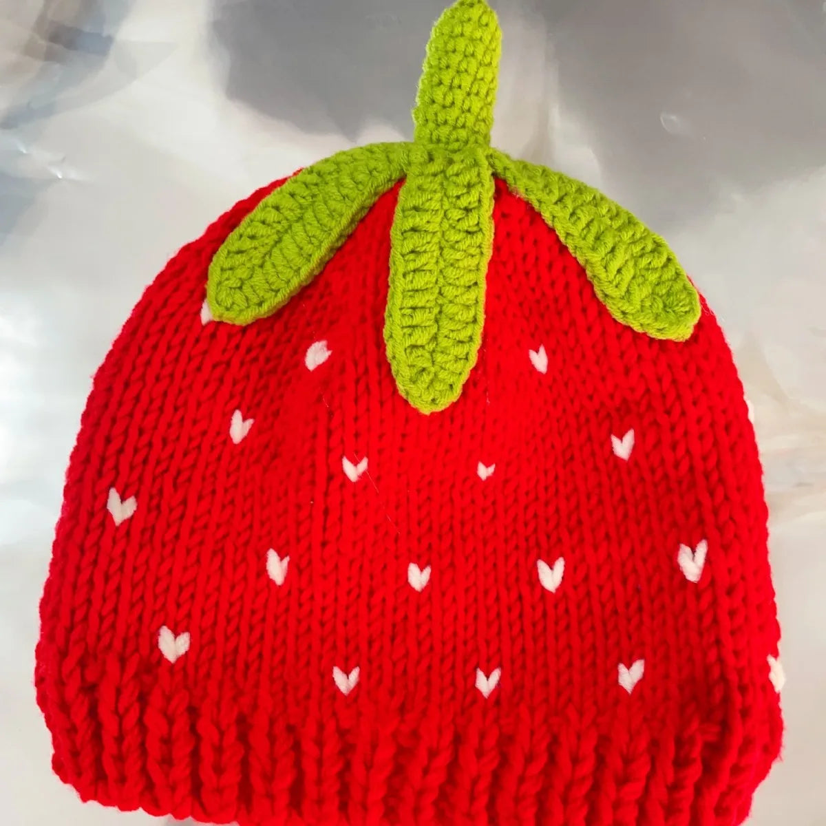 Winter Strawberry Hat | Cute Fruit-Themed Knit Beanie