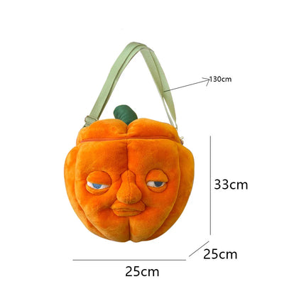 Kawaii Pumpkin Plush Backpack | Halloween Shoulder Bag