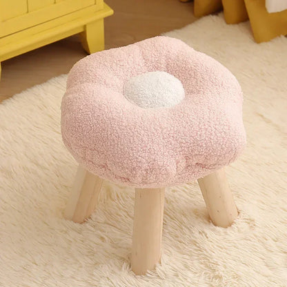 Taburete de Flor de Peluche – Cinco Colores - Lindo, Cómodo y Funcional