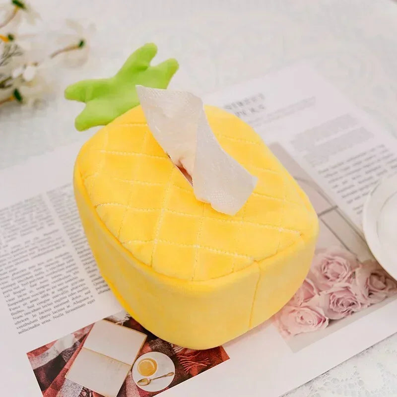Porte-tissu en peluche pour voitures : Trois fruits