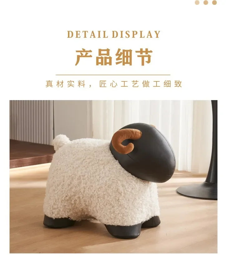 Fuzzy Sheep Footstool Ottoman, Three colors