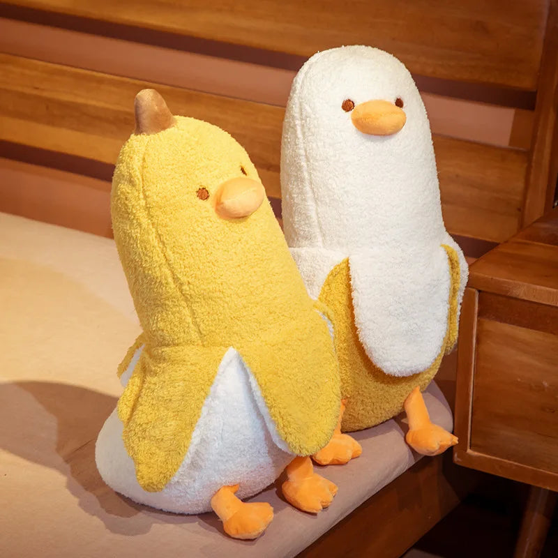 Plushie Fuzzy Banana Duck, Three Colors, 20" | 50 cm
