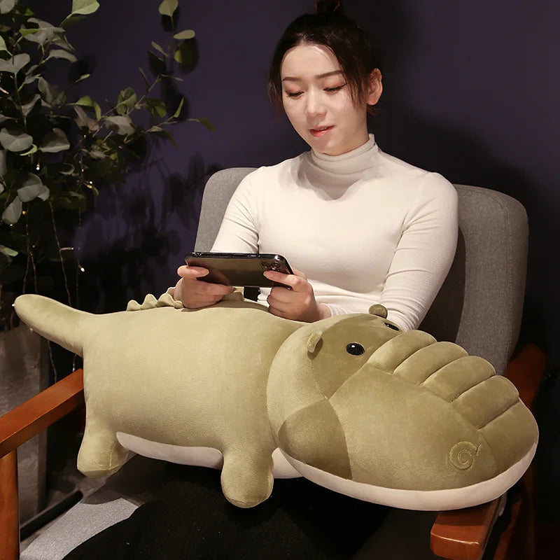 Jumbo Swirly Crocodile Plushie, 24-47" | 60-120 cm