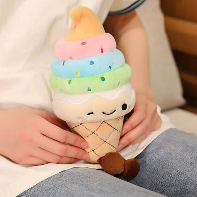 Ice Cream Cone Plush Toy – Kawaii Stuffed Sweet Dessert Doll