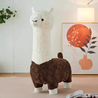 Cozy Alpaca Plushie Ottoman, Two Colors, 43" | 110 cm tall