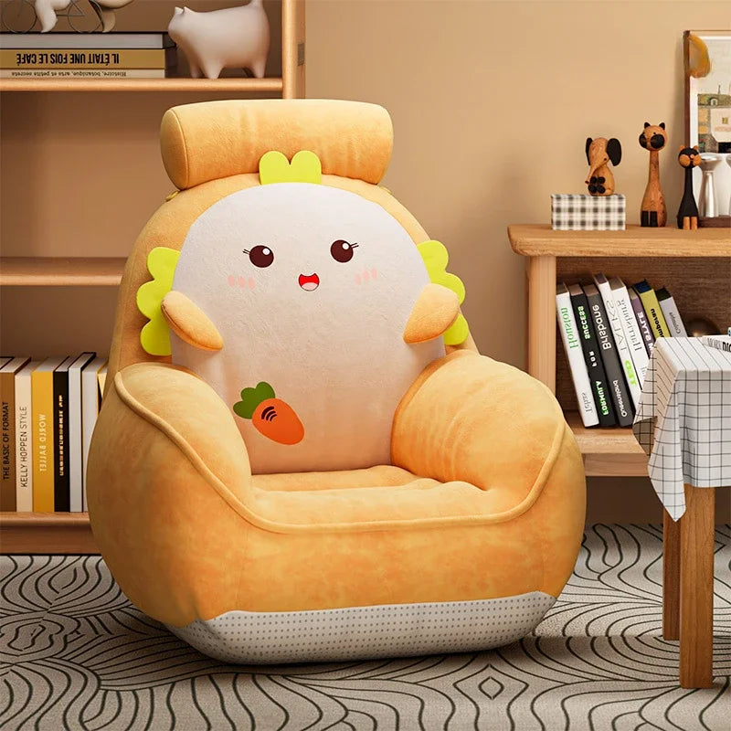 Asiento de peluche para niños con temática de comida