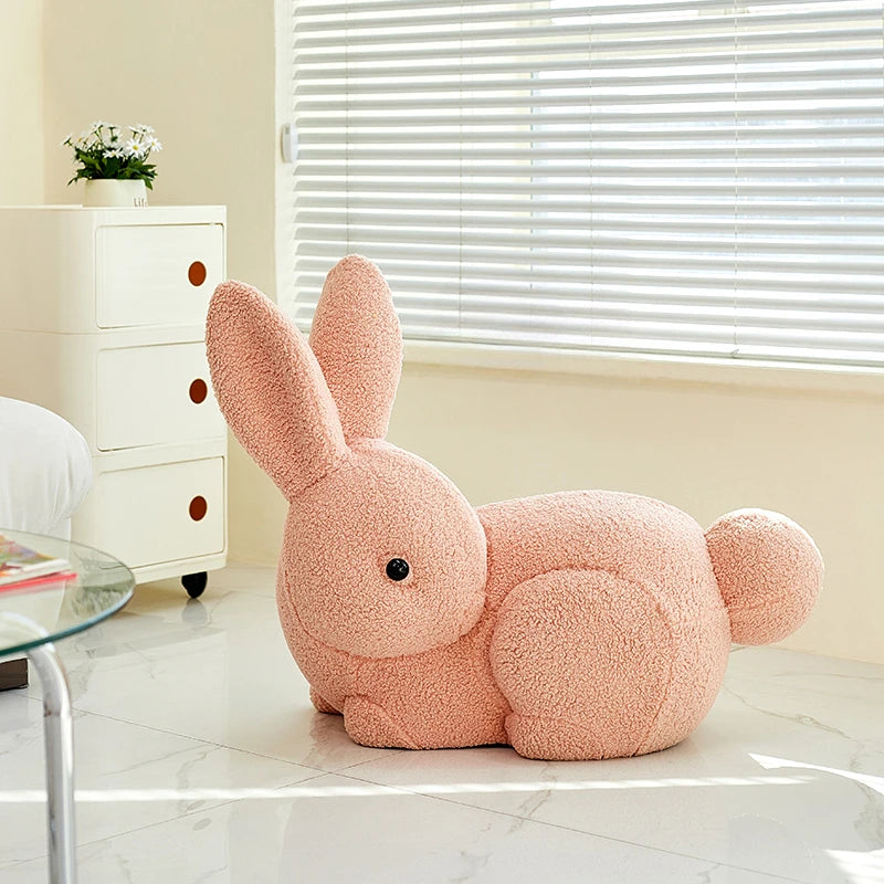 Nordic Rabbit Low Stool | Kawaii Plastic Furniture for Kids & Décor