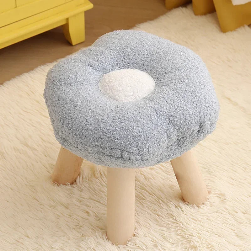 Taburete de Flor de Peluche – Cinco Colores - Lindo, Cómodo y Funcional