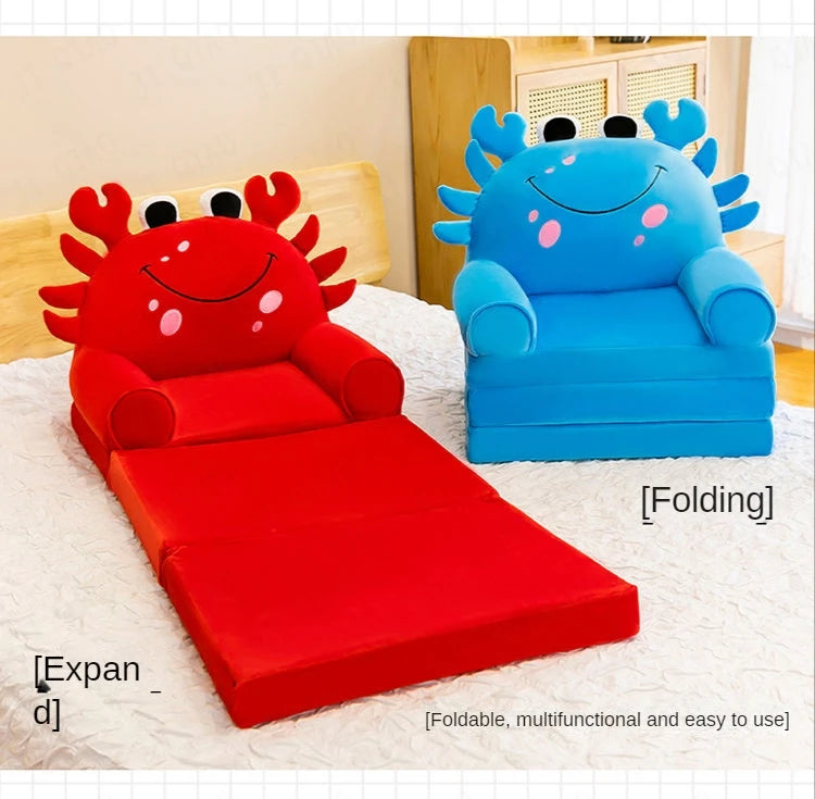 Red Crab Plushie Chair with Fold-Out Nap Mat