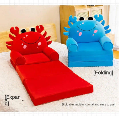 Red Rabbit Children's Reading Chair with Fold-Out Nap Mat