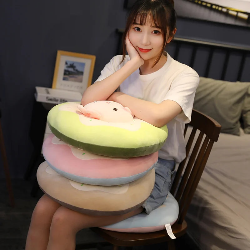 Animal Donut Plushie Seat Cushions, 16" | 40 cm