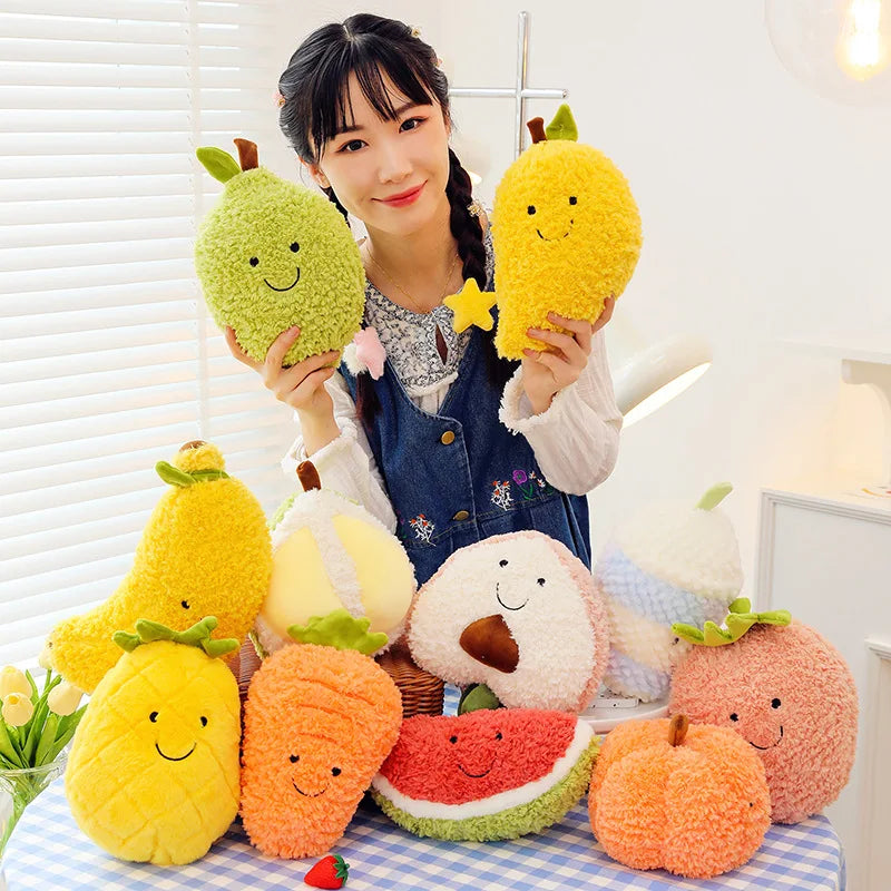 Fruits et légumes en peluche Fuzzy, 9 variétés, 6-11" | 16-28 cm