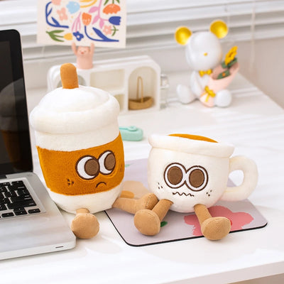 Plush Coffee Cup Mug Teapot Stuffed Toy | Cute Drink Character Pillow