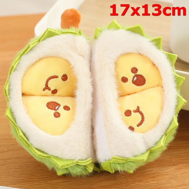 Tearable Durian Plushie | Detachable Stress-Relief Stuffed Fruit Toy