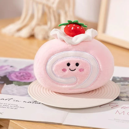 Plush Strawberry Cake Roll – Sweet, Squishy, and Oh-So-Kawaii!