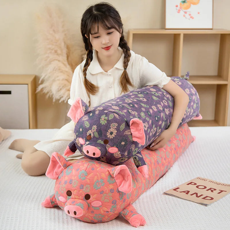 Floral Pig Body Pillow, 43-51" | 110-130 cm