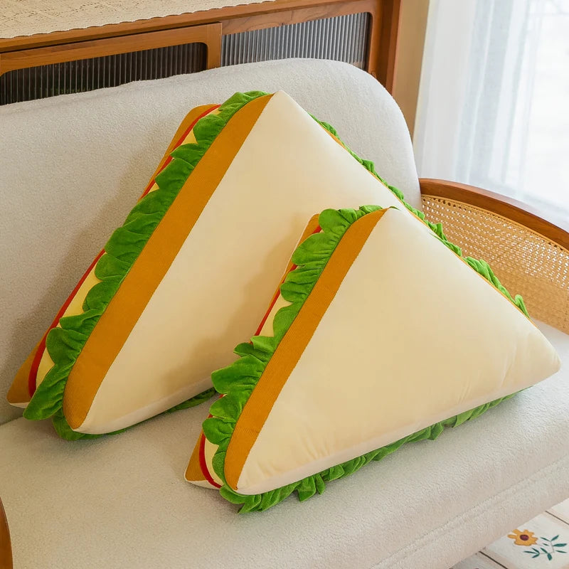 Cojín de Sándwich de Queso de Peluche Gigante – Asiento Juguetón y Acogedor