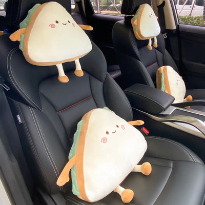 Sandwich-Shaped Plush Car Headrest – Kawaii Neck Pillow for Cars