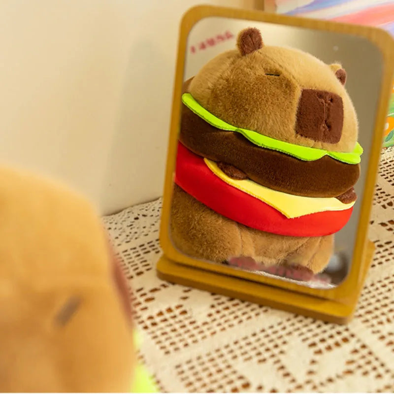 Capybara Hamburger Plushie – Stuffed Animal Toy