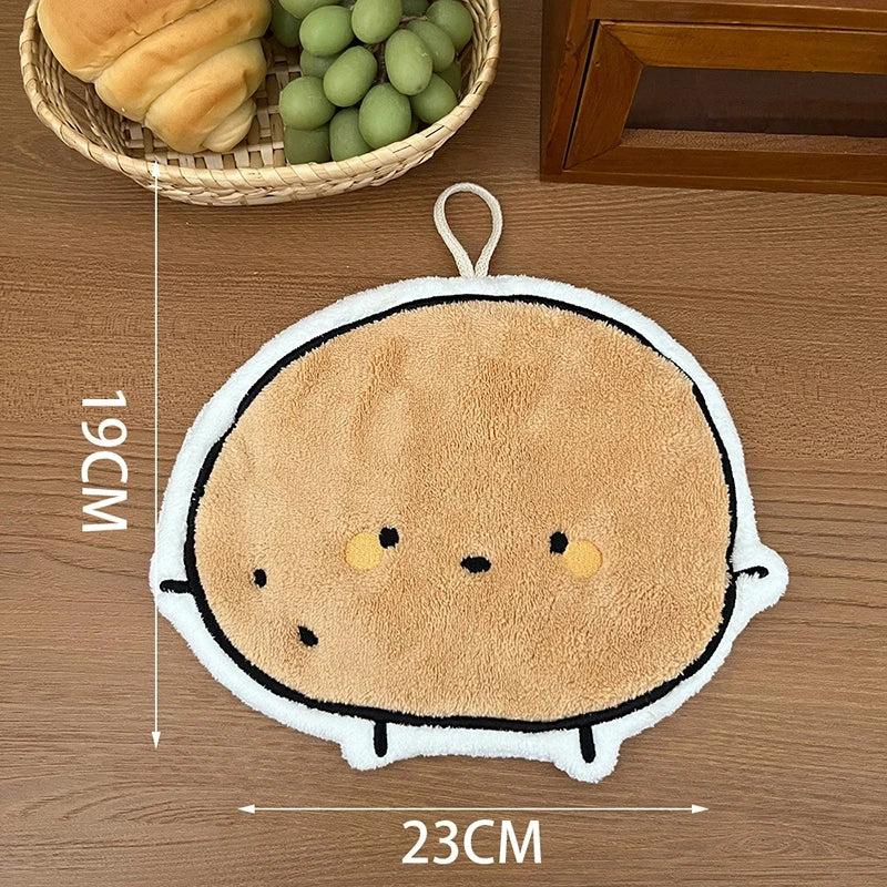 Kawaii Food Hand Towel – Soft Absorbent Kitchen Hanging Cloth