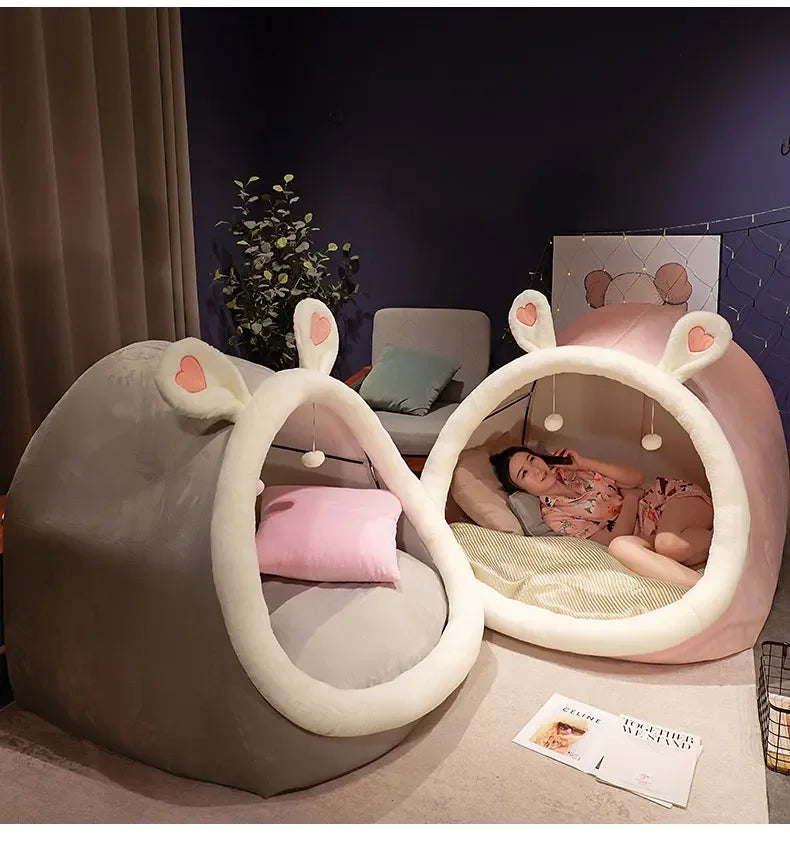 Giant Rabbit Plushie Tent Bed for Two People