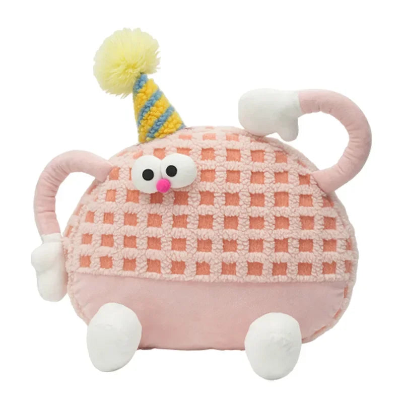 Birthday Waffle Cushion Plushie for Head/Lumbar Support, 14-20" | 35-50 cm