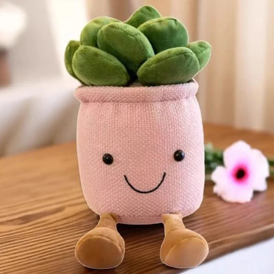Plüschige Topfpflanzen Cartoon Sukkulenten, 3 Farben, 10" | 25 cm
