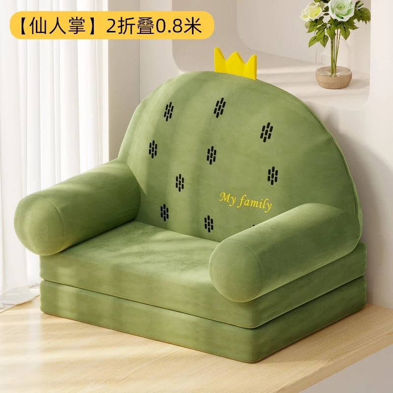 Silla Infantil de Peluche Cactus y Cama Plegable