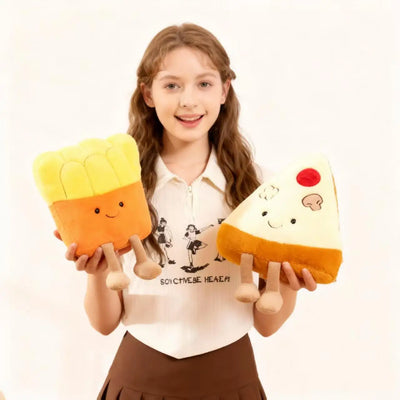 Kawaii Fast Food Plushies – Sandwich, Pizza, Taco & Fries, 8-11" | 20-28 cm