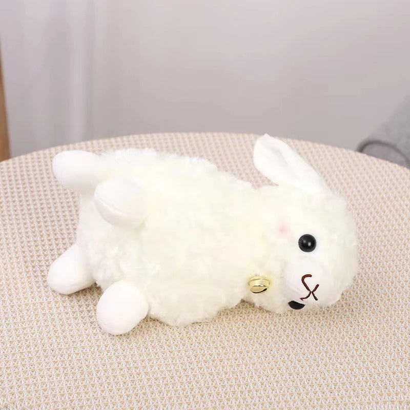 Animal en peluche agneau de ferme avec cloche, 9" | 23 cm