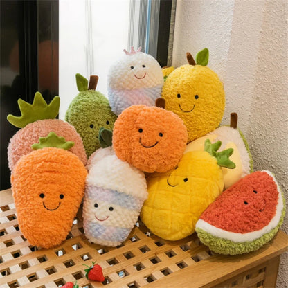 Fruits et légumes en peluche Fuzzy, 9 variétés, 6-11" | 16-28 cm