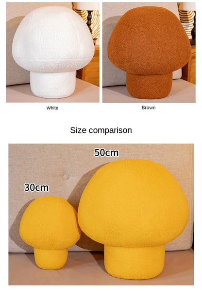 Mushroom Plushie Throw Pillow, Eight Colors, 12-20" | 30-50 cm