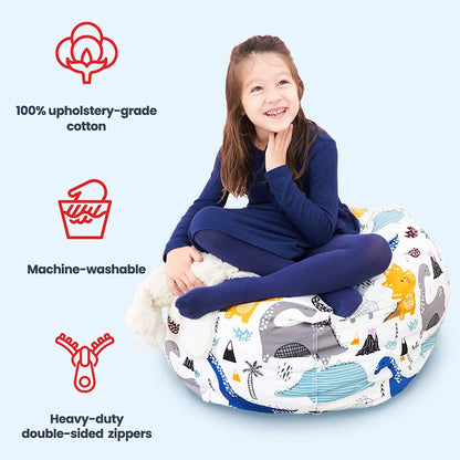 Striped Bean Bag Plushie Organizer | Stylish & Functional