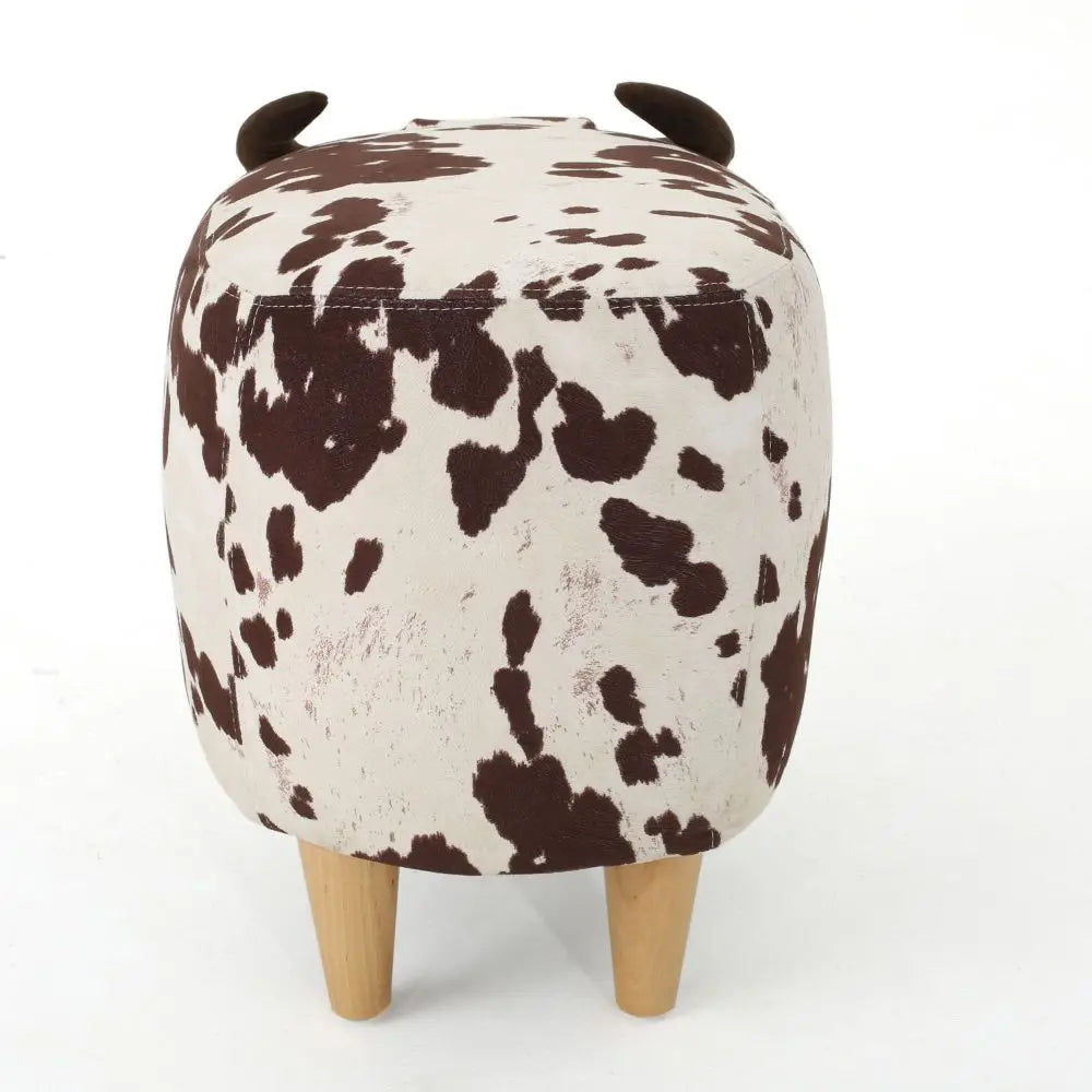 Cow Ottoman with Velvet Fabric in Two Colors