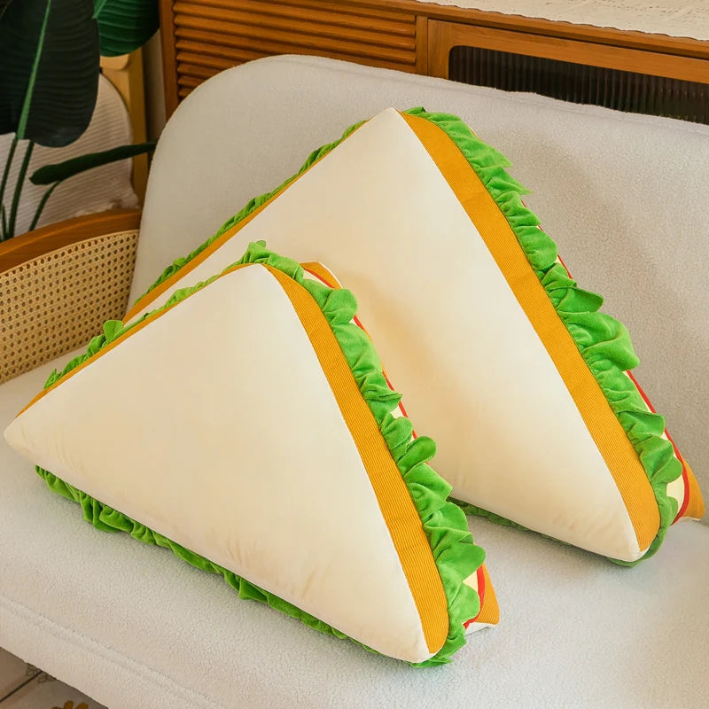 Cojín de Sándwich de Queso de Peluche Gigante – Asiento Juguetón y Acogedor