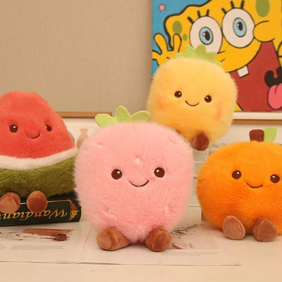 Soft Fruit Plush Toy Set | Pineapple, Strawberry & Watermelon, 22 cm